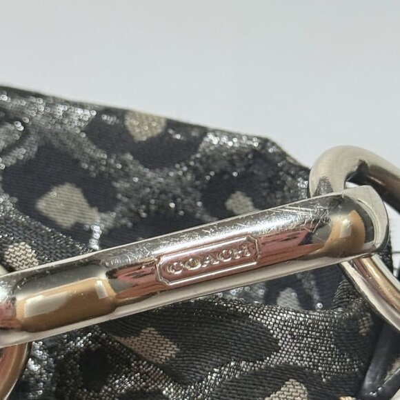 Coach Metallic Silver & Black Ocelot Purse – Designer Shoulder Bag - Picture 6 of 17